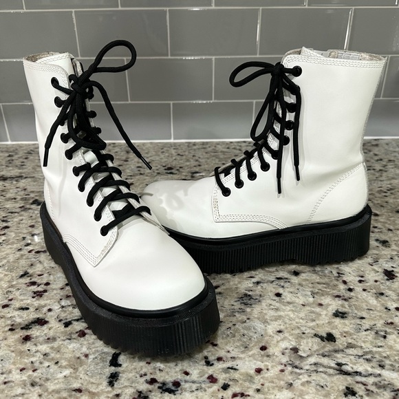 Jeffrey Campbell Shoes Jeffrey Campbell White Platform Combat Boots